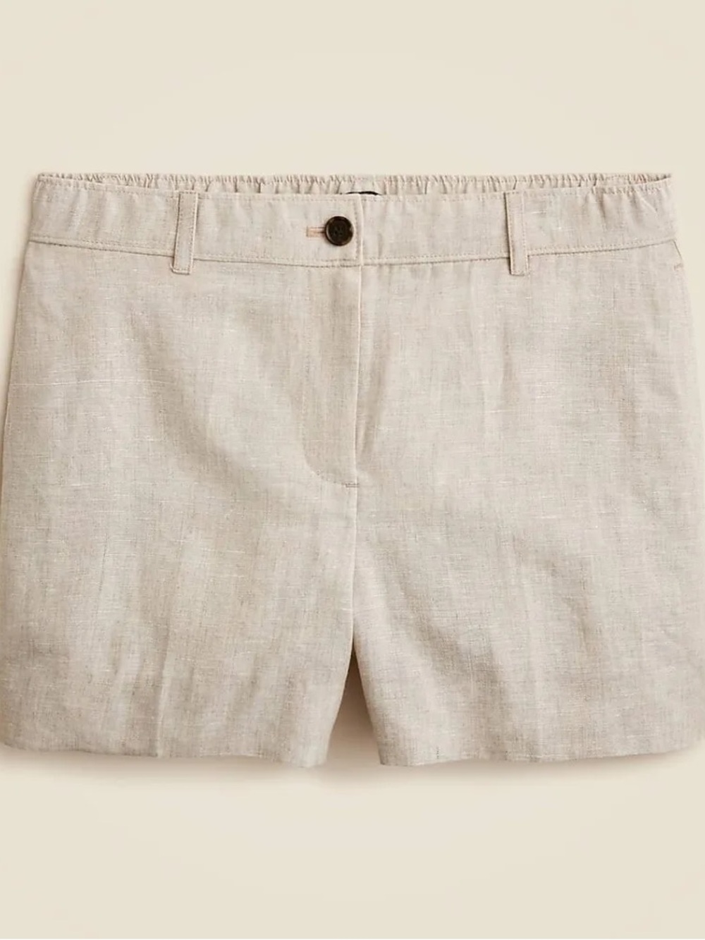 NWT JCrew 3” Harbor linen shorts size M flax